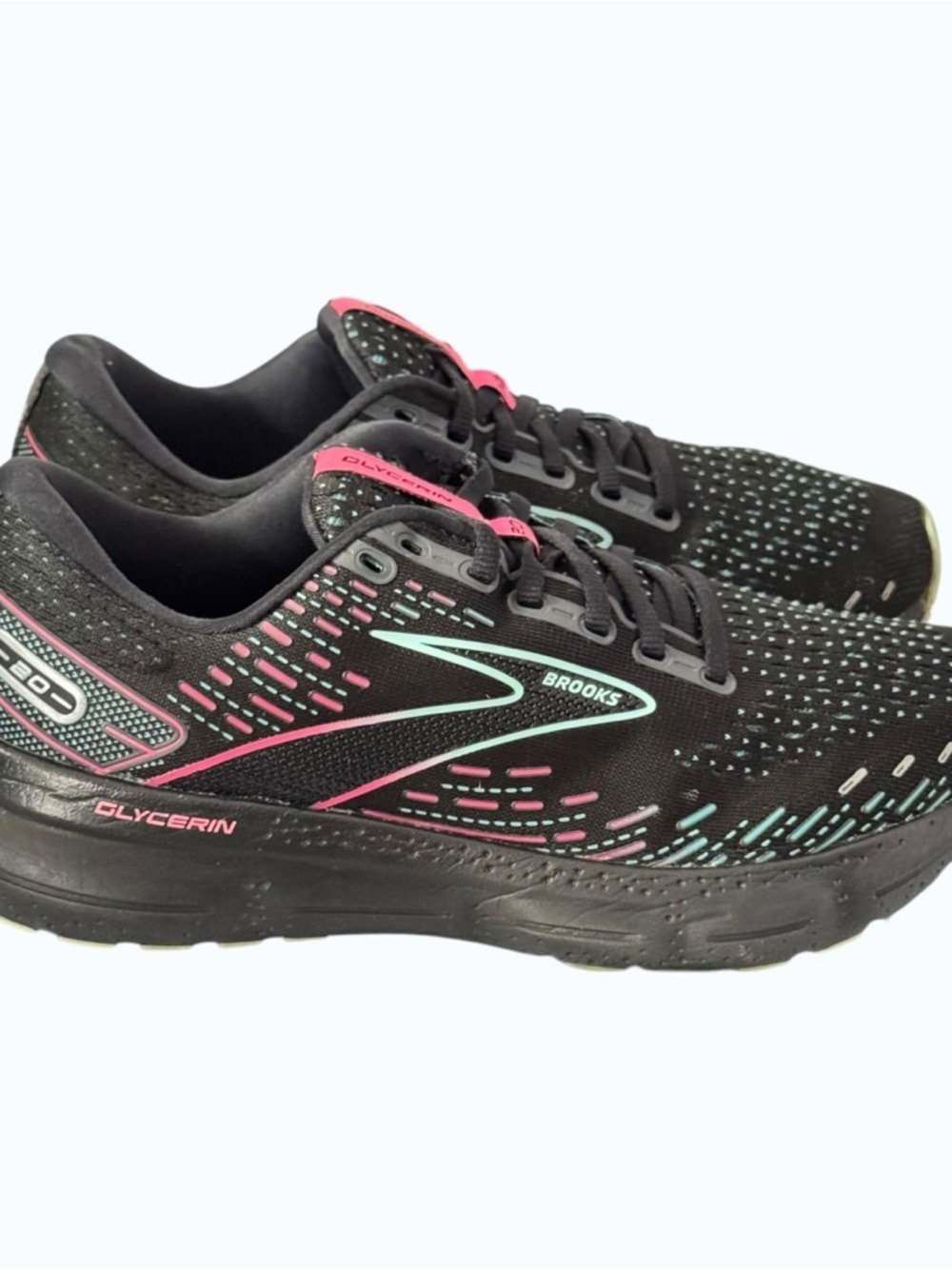 Brooks Glycerin 20 Women's Road Running Sneakers Shoes Black Blue Pink Size 8.5